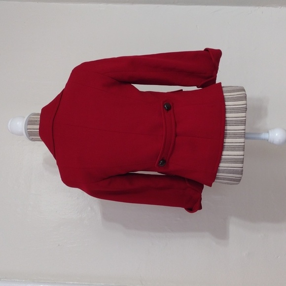 Talbots Red 3/4 Sleeve 100% Wool Short Jacket Size 4p - Picture 12 of 13